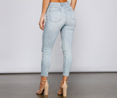 Clara High Rise Distressed Details Skinny Jeans Sai Feel